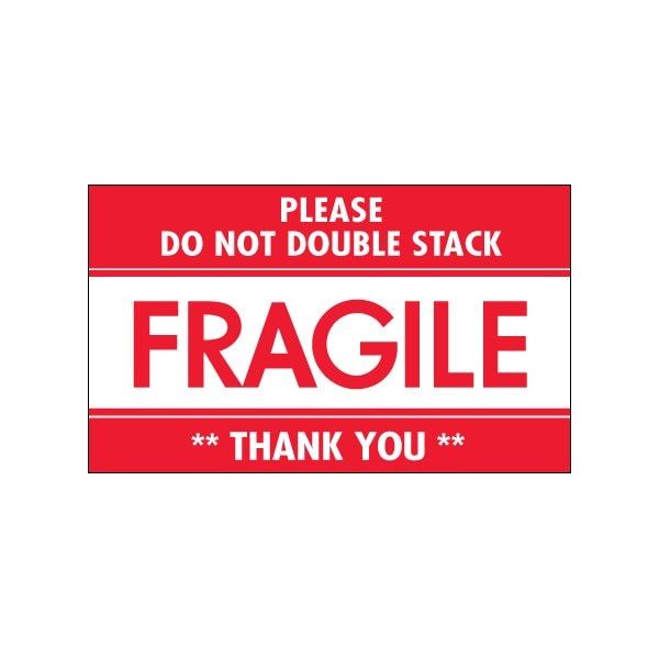 Bsc Preferred 3 x 5'' - ''Fragile - Do Not Double Stack'' Labels BUY00024082 - main